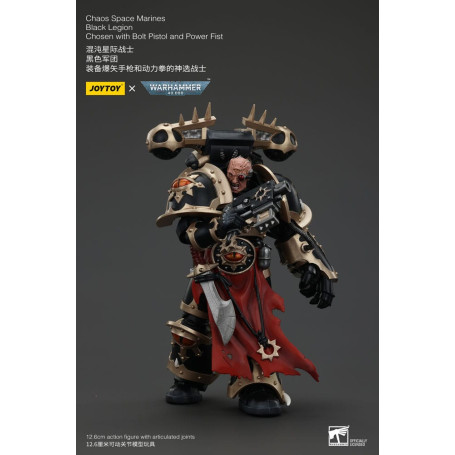JoyToy Space Marine - Legione Nera - Scelto con Pistola Bolt e Pugno di Potere 1/18 - Warhammer 40K