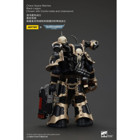 JoyToy Space Marine - Legione Nera - Scelto con Combi-melta e spada a catena 1/18 - Warhammer 40K