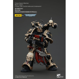 JoyToy Space Marine - Legione Nera - Scelto con Combi-melta e spada a catena 1/18 - Warhammer 40K