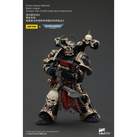 JoyToy Space Marine - Legione Nera - Scelto con Combi-melta e spada a catena 1/18 - Warhammer 40K