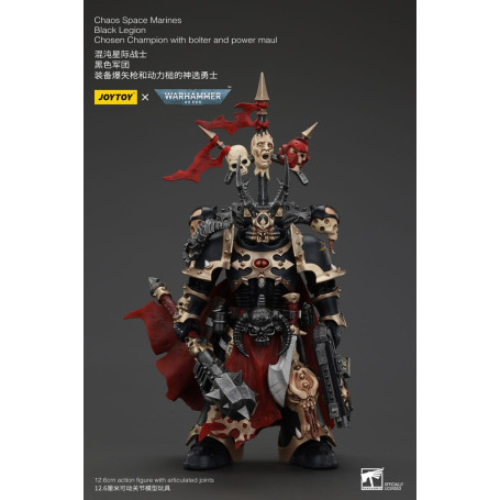 JoyToy Space Marines - Legione Nera - Campione scelto con bolter e maul 1/18 - Warhammer 40K