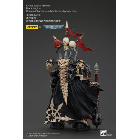 JoyToy Space Marines - Legione Nera - Campione scelto con bolter e maul 1/18 - Warhammer 40K