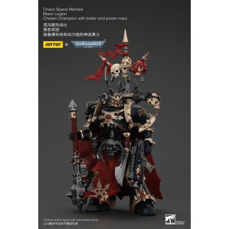 JoyToy Space Marines - Legione Nera - Campione scelto con bolter e maul 1/18 - Warhammer 40K