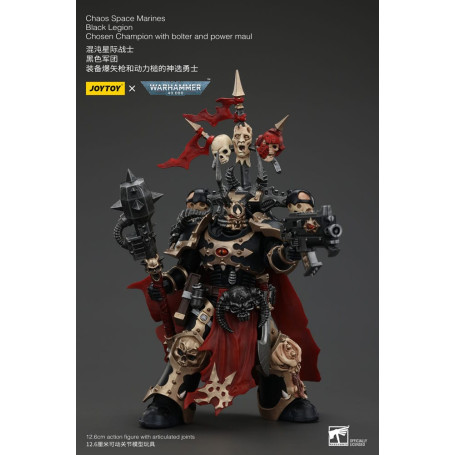 JoyToy Space Marines - Legione Nera - Campione scelto con bolter e maul 1/18 - Warhammer 40K
