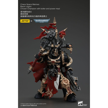 JoyToy Space Marines - Legione Nera - Campione scelto con bolter e maul 1/18 - Warhammer 40K