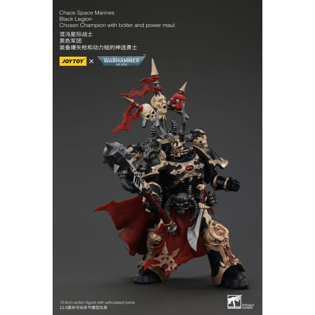 JoyToy Space Marines - Legione Nera - Campione scelto con bolter e maul 1/18 - Warhammer 40K
