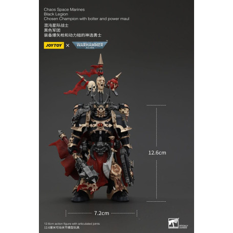 JoyToy Space Marines - Legione Nera - Campione scelto con bolter e maul 1/18 - Warhammer 40K