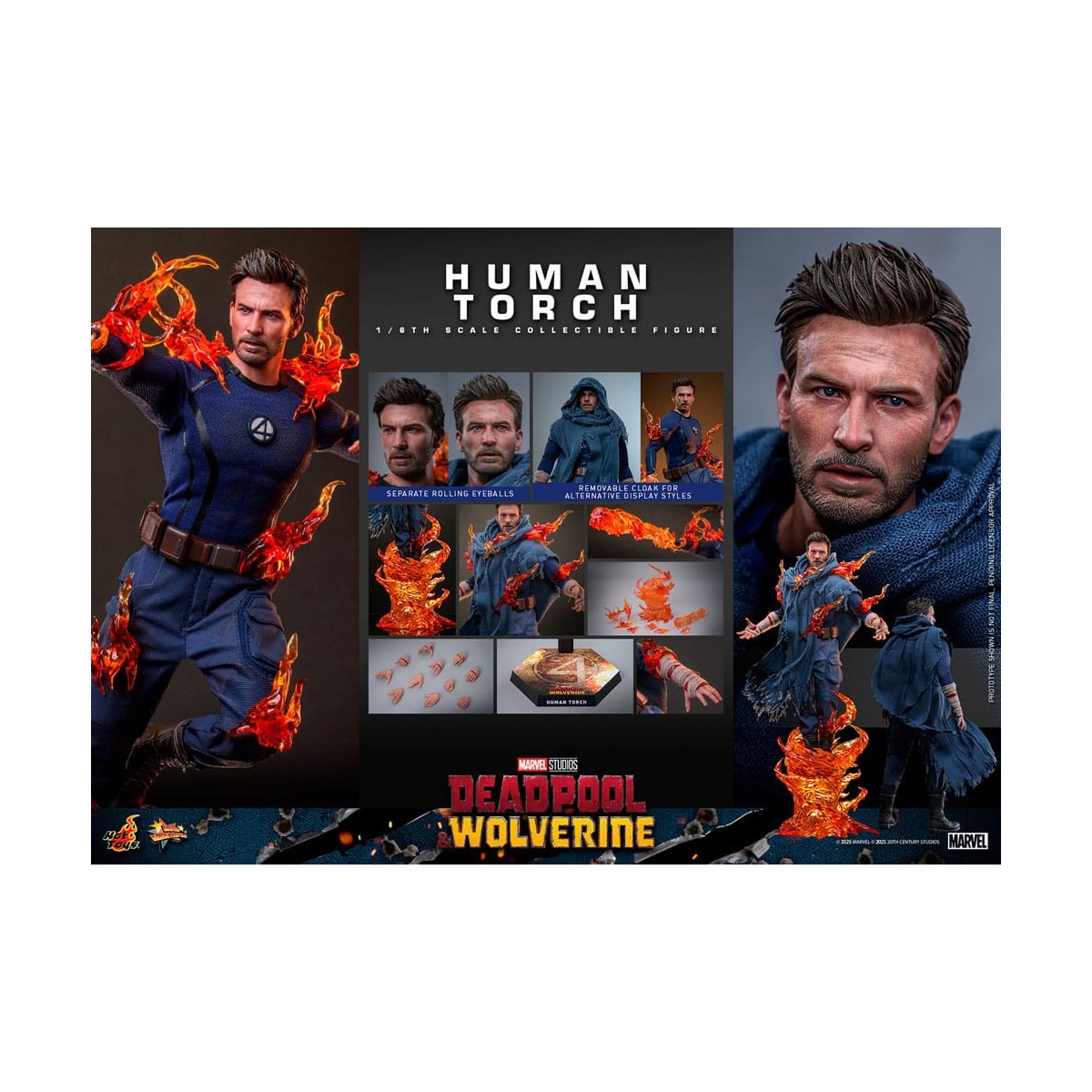 Hot Toys Marvel Deadpool e Wolverine - Torcia Umana MMS 1/6