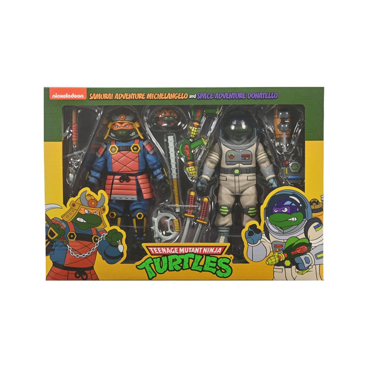 NECA - Avventura spaziale Donatello e avventura samurai Michelangelo - Cartone animato TMNT