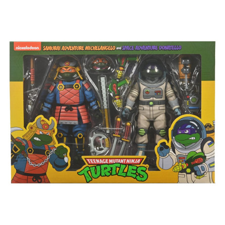 NECA - Avventura spaziale Donatello e avventura samurai Michelangelo - Cartone animato TMNT