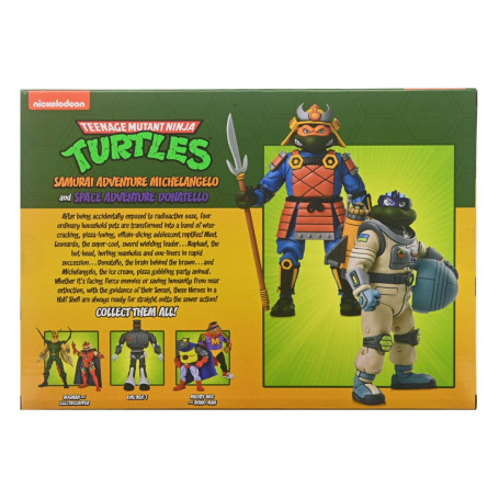 NECA - Avventura spaziale Donatello e avventura samurai Michelangelo - Cartone animato TMNT