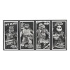 NECA - Confezione 4 figurine Turtles Black & White - Universal Monsters x TMNT