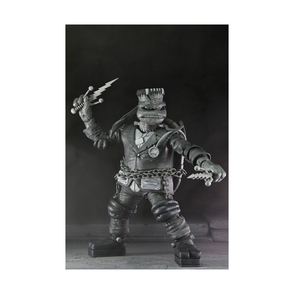 NECA - Confezione 4 figurine Turtles Black & White - Universal Monsters x TMNT
