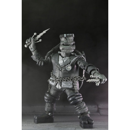 NECA - Confezione 4 figurine Turtles Black & White - Universal Monsters x TMNT