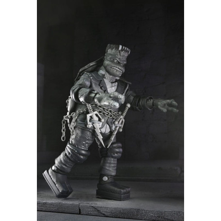 NECA - Confezione 4 figurine Turtles Black & White - Universal Monsters x TMNT