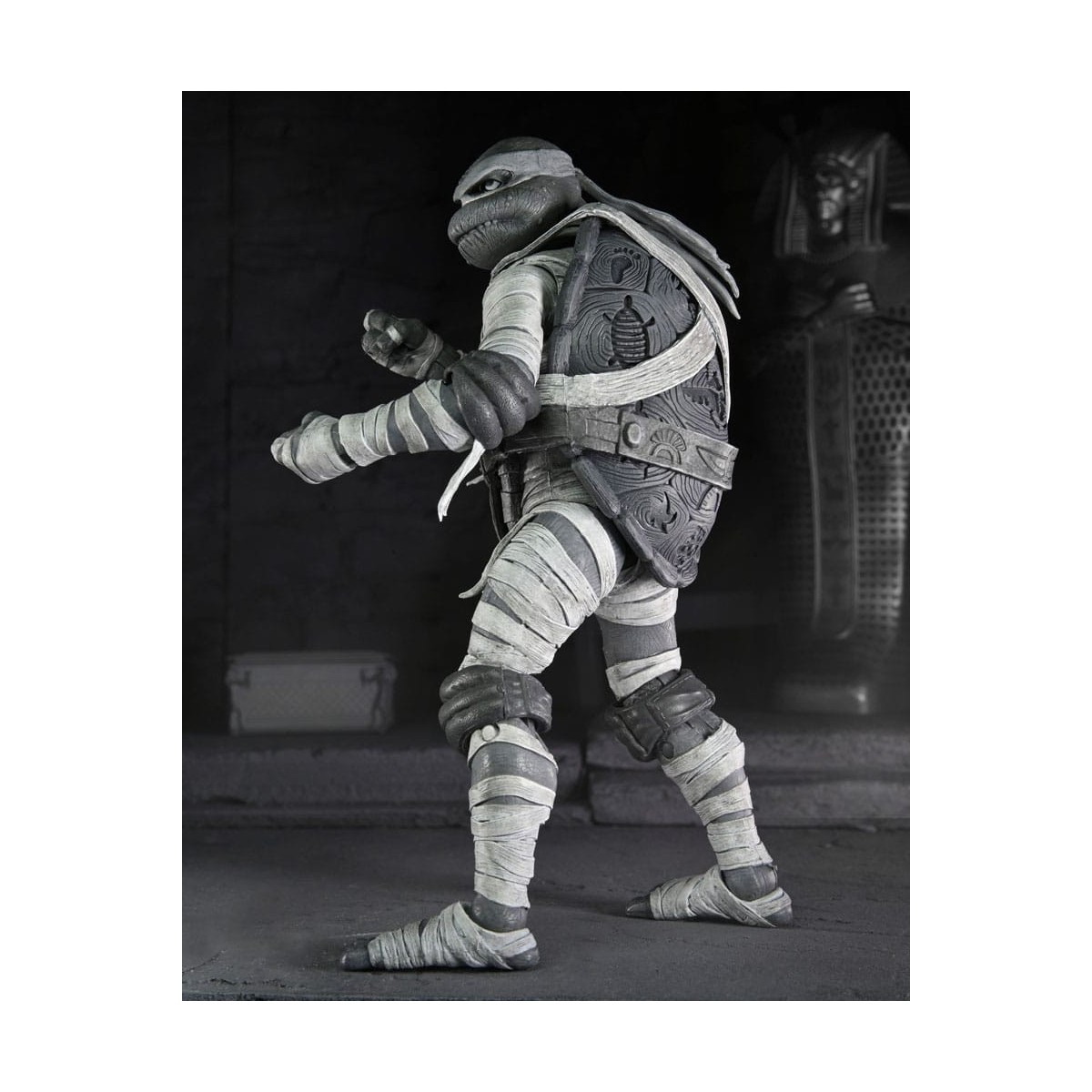 NECA - Confezione 4 figurine Turtles Black & White - Universal Monsters x TMNT