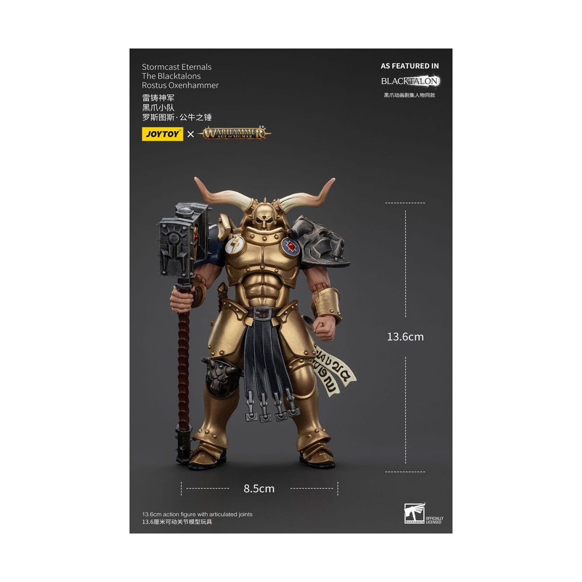 JoyToy - Stormcast Eternals The Blacktalons - Martello buoi Rostus 1/18 - Warhammer Age of Sigmar