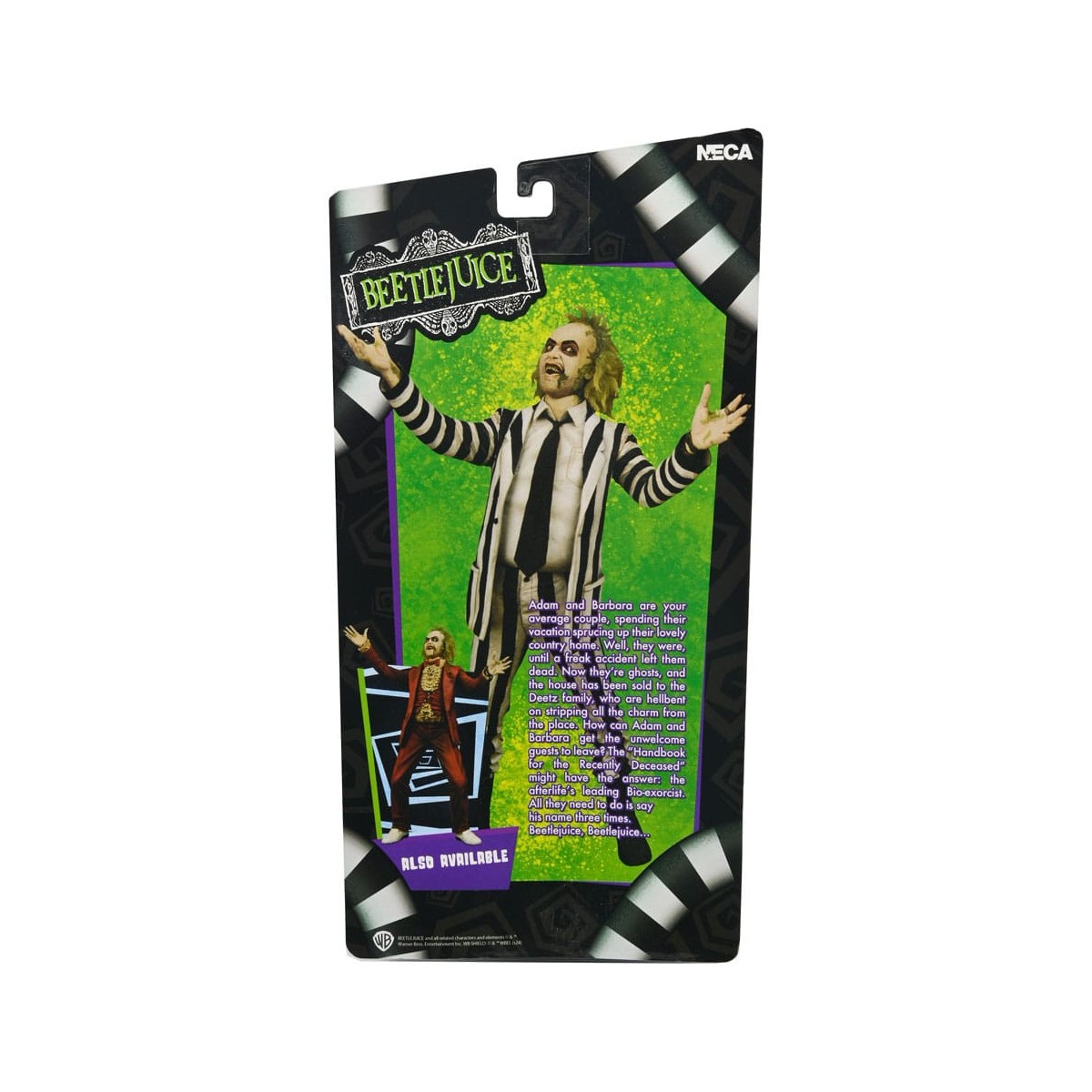 Neca BeetleJuice 1988 - Vestito a righe bianche e nere di Beetlejuice