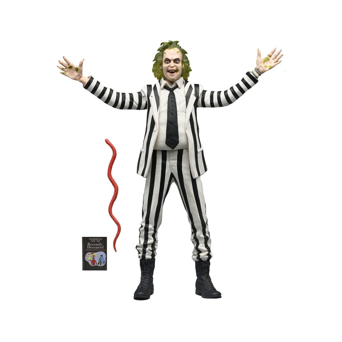 Neca BeetleJuice 1988 - Vestito a righe bianche e nere di Beetlejuice