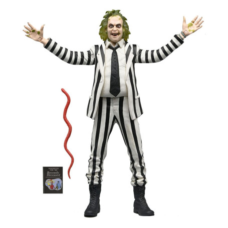 Neca BeetleJuice 1988 - Vestito a righe bianche e nere di Beetlejuice