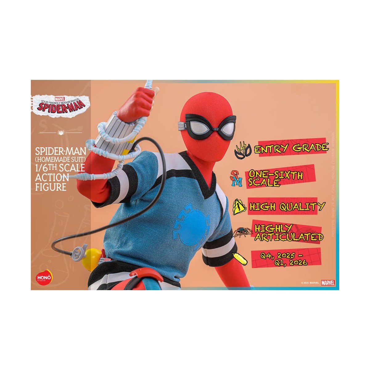 Hot Toys/Hono Studio - Marvel - Il tuo vero Uomo Ragno - Spider-Man (Tuta fatta in casa) 1/6