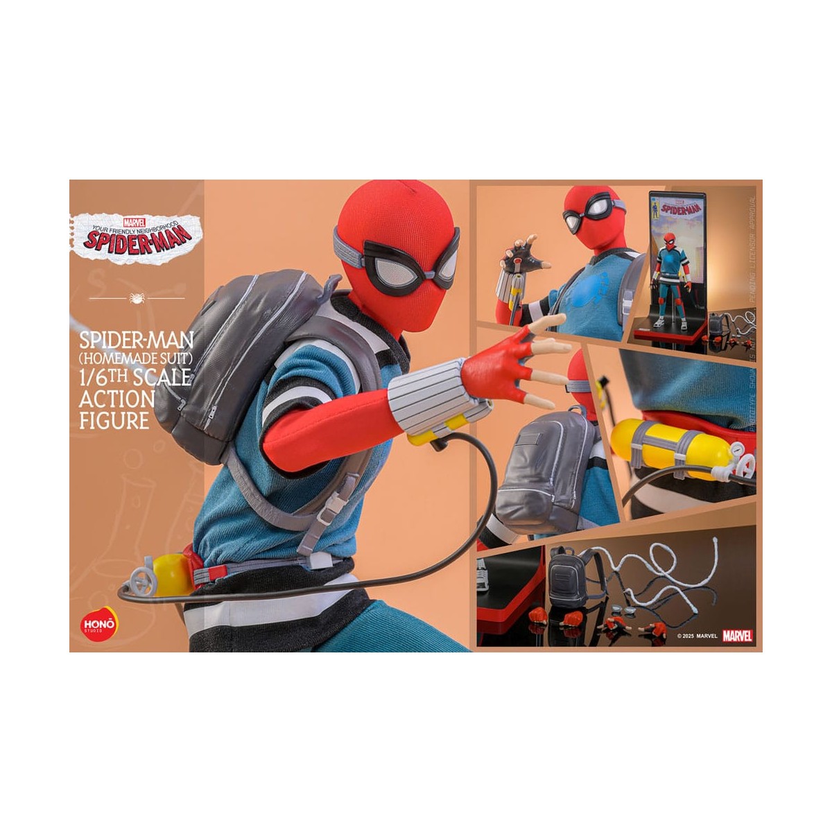 Hot Toys/Hono Studio - Marvel - Il tuo vero Uomo Ragno - Spider-Man (Tuta fatta in casa) 1/6