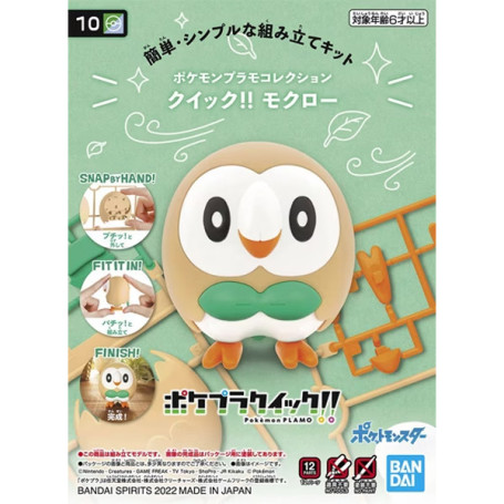 Bandai - Pokepla 10 - Kit Modello BRINDIBOU Pokemon - Rowlet - Mokuroh