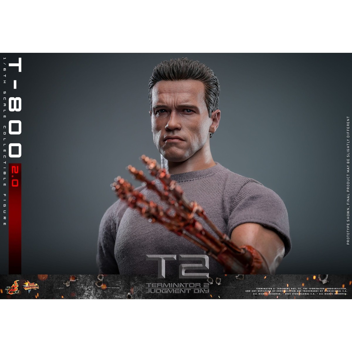 Hot Toys - Terminator 2: Il giorno del giudizio MMS 1/6 - T-800 danneggiato dalla battaglia V2.0
