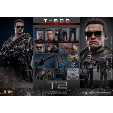 Hot Toys - Terminator 2: Il giorno del giudizio MMS 1/6 - T-800 danneggiato dalla battaglia V2.0