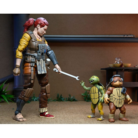 NECA - IDW Comics - Grammy April con Baby Yi e Moja - L'ultimo Ronin Gli anni perduti - TMNT