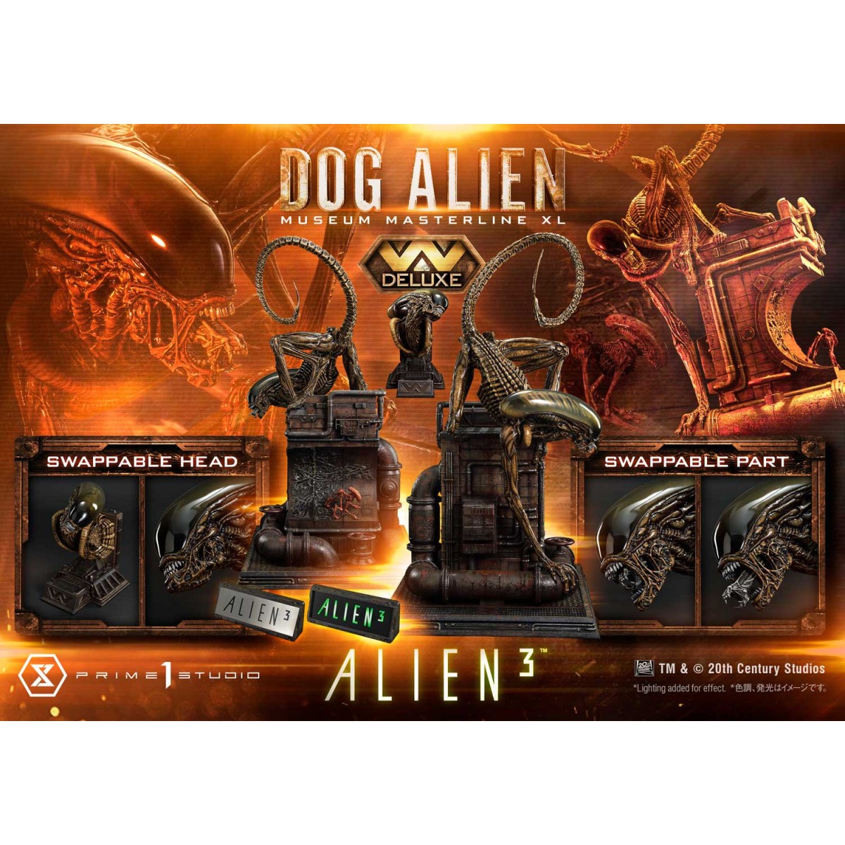 Prime 1 Studio -Dog Alien Deluxe Versione Bonus - Alien 3 Museum Masterline XL