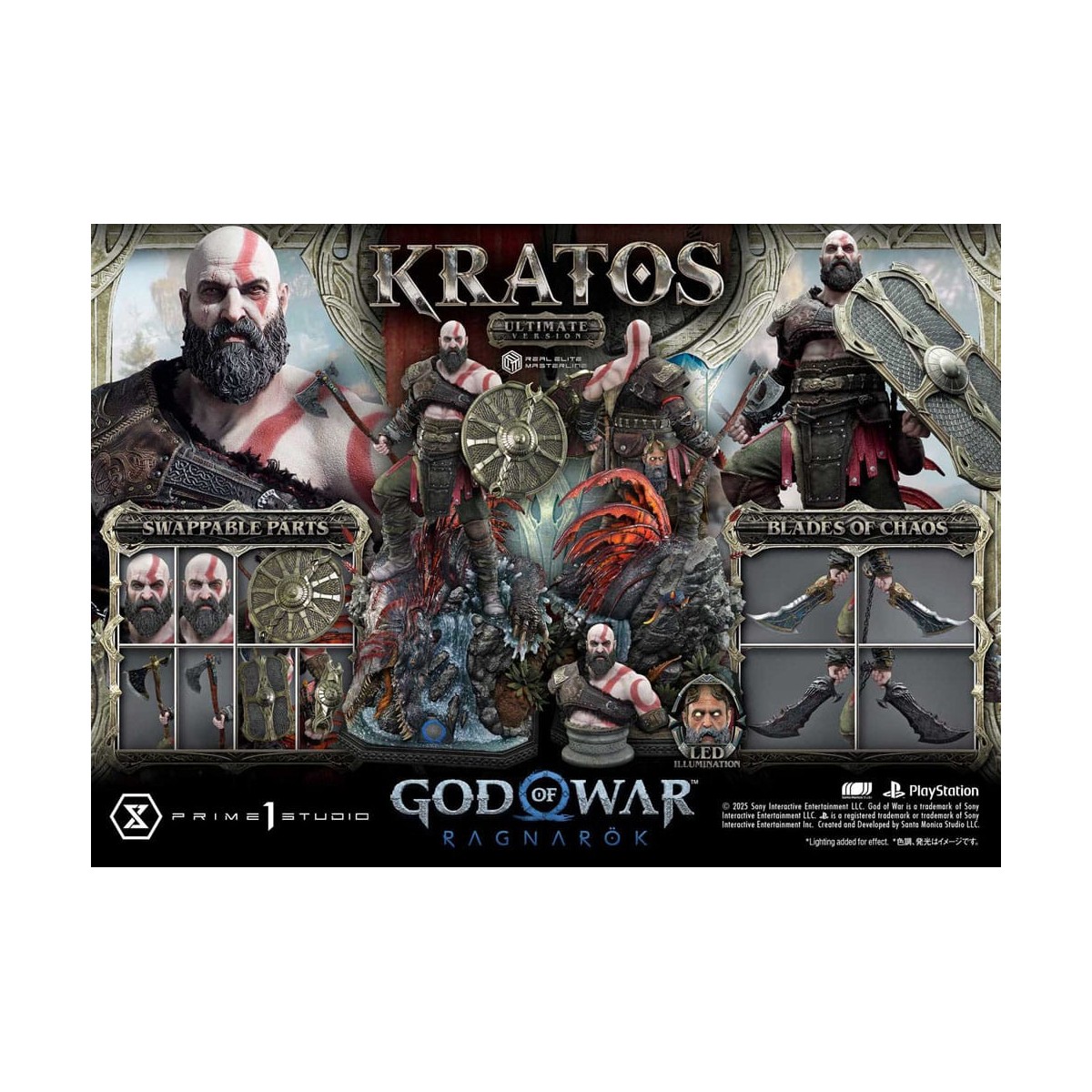 Prime 1 Studio - God of War: Ragnarok - Kratos Ultimate Bonus Version - Serie Real Elite Masterline 1/3