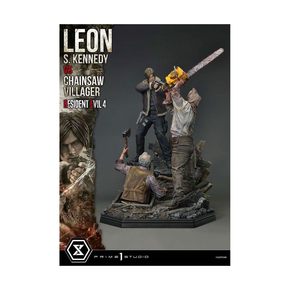 Prime 1 Studio - Resident Evil 4 Leon S. Kennedy vs. Chainsaw Villager Bonus Ver. - Serie Ultimate Premium Masterline 1/4