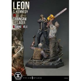 Prime 1 Studio - Resident Evil 4 Leon S. Kennedy vs. Chainsaw Villager Bonus Ver. - Serie Ultimate Premium Masterline 1/4