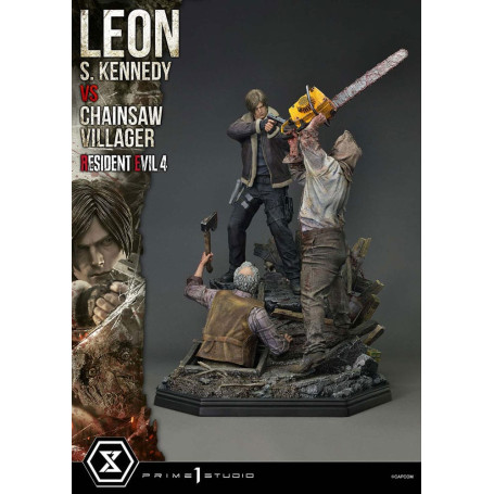 Prime 1 Studio - Resident Evil 4 Leon S. Kennedy vs. Chainsaw Villager Bonus Ver. - Serie Ultimate Premium Masterline 1/4