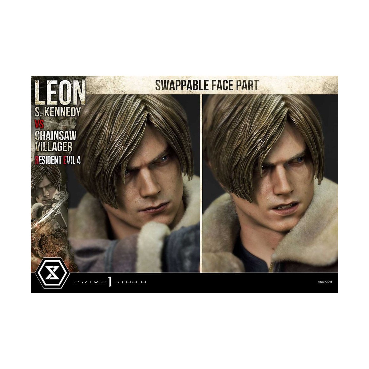Prime 1 Studio - Resident Evil 4 Leon S. Kennedy vs. Chainsaw Villager Bonus Ver. - Serie Ultimate Premium Masterline 1/4