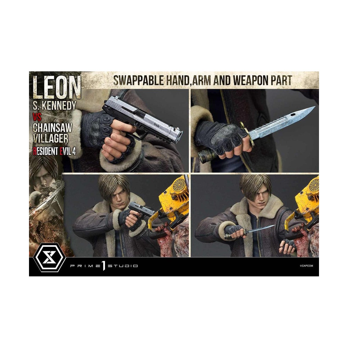 Prime 1 Studio - Resident Evil 4 Leon S. Kennedy vs. Chainsaw Villager Bonus Ver. - Serie Ultimate Premium Masterline 1/4