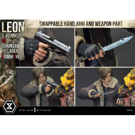 Prime 1 Studio - Resident Evil 4 Leon S. Kennedy vs. Chainsaw Villager Bonus Ver. - Serie Ultimate Premium Masterline 1/4
