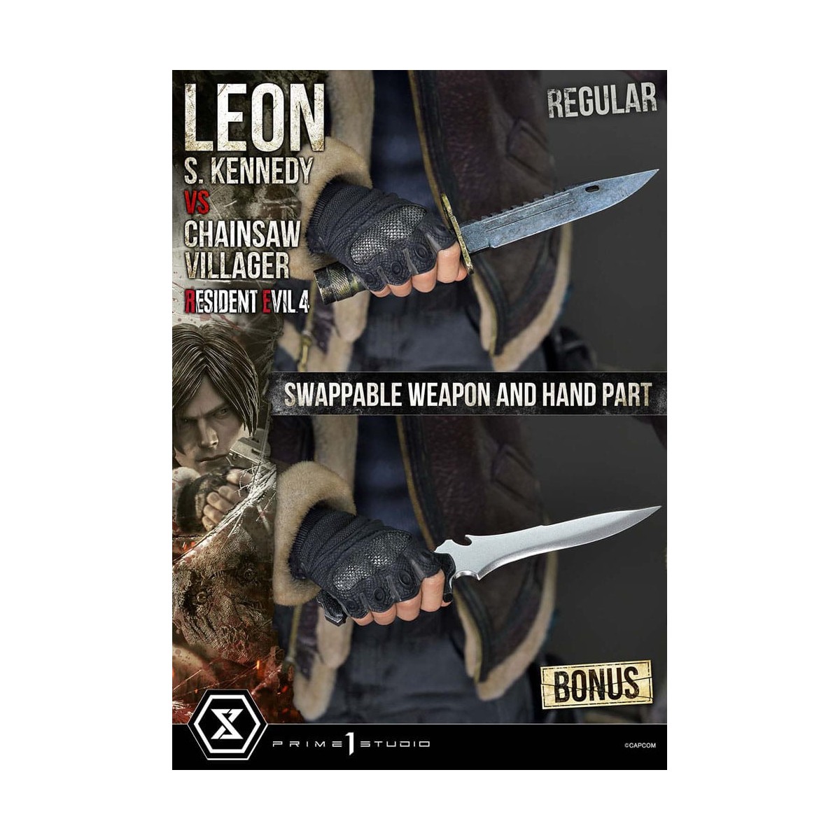 Prime 1 Studio - Resident Evil 4 Leon S. Kennedy vs. Chainsaw Villager Bonus Ver. - Serie Ultimate Premium Masterline 1/4