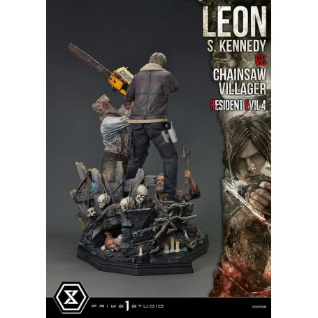 Prime 1 Studio - Resident Evil 4 Leon S. Kennedy vs. Chainsaw Villager Bonus Ver. - Serie Ultimate Premium Masterline 1/4