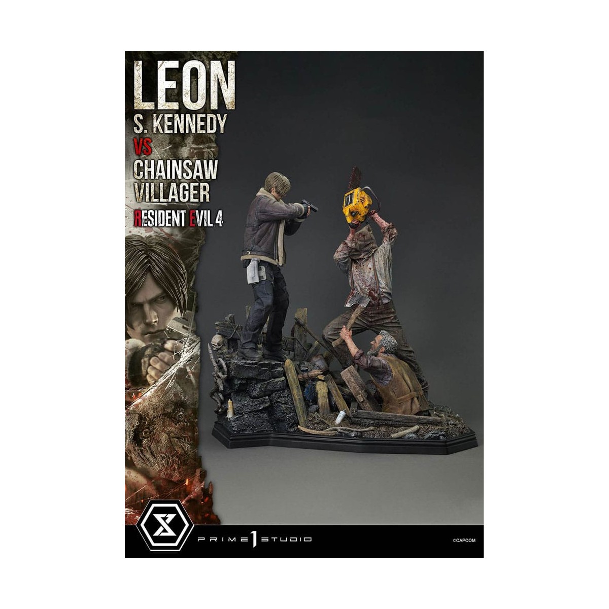 Prime 1 Studio - Resident Evil 4 Leon S. Kennedy vs. Chainsaw Villager Bonus Ver. - Serie Ultimate Premium Masterline 1/4