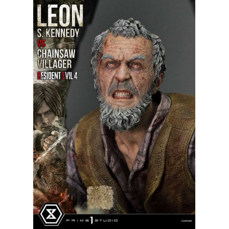 Prime 1 Studio - Resident Evil 4 Leon S. Kennedy vs. Chainsaw Villager Bonus Ver. - Serie Ultimate Premium Masterline 1/4