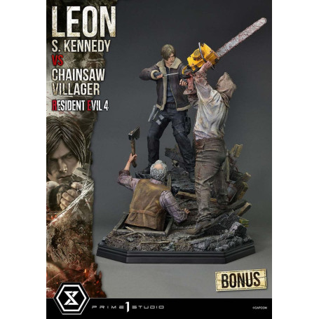 Prime 1 Studio - Resident Evil 4 Leon S. Kennedy vs. Chainsaw Villager Bonus Ver. - Serie Ultimate Premium Masterline 1/4