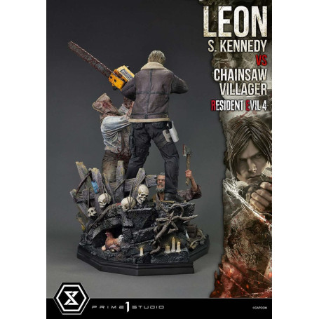 Prime 1 Studio - Resident Evil 4 Leon S. Kennedy vs. Chainsaw Villager Bonus Ver. - Serie Ultimate Premium Masterline 1/4