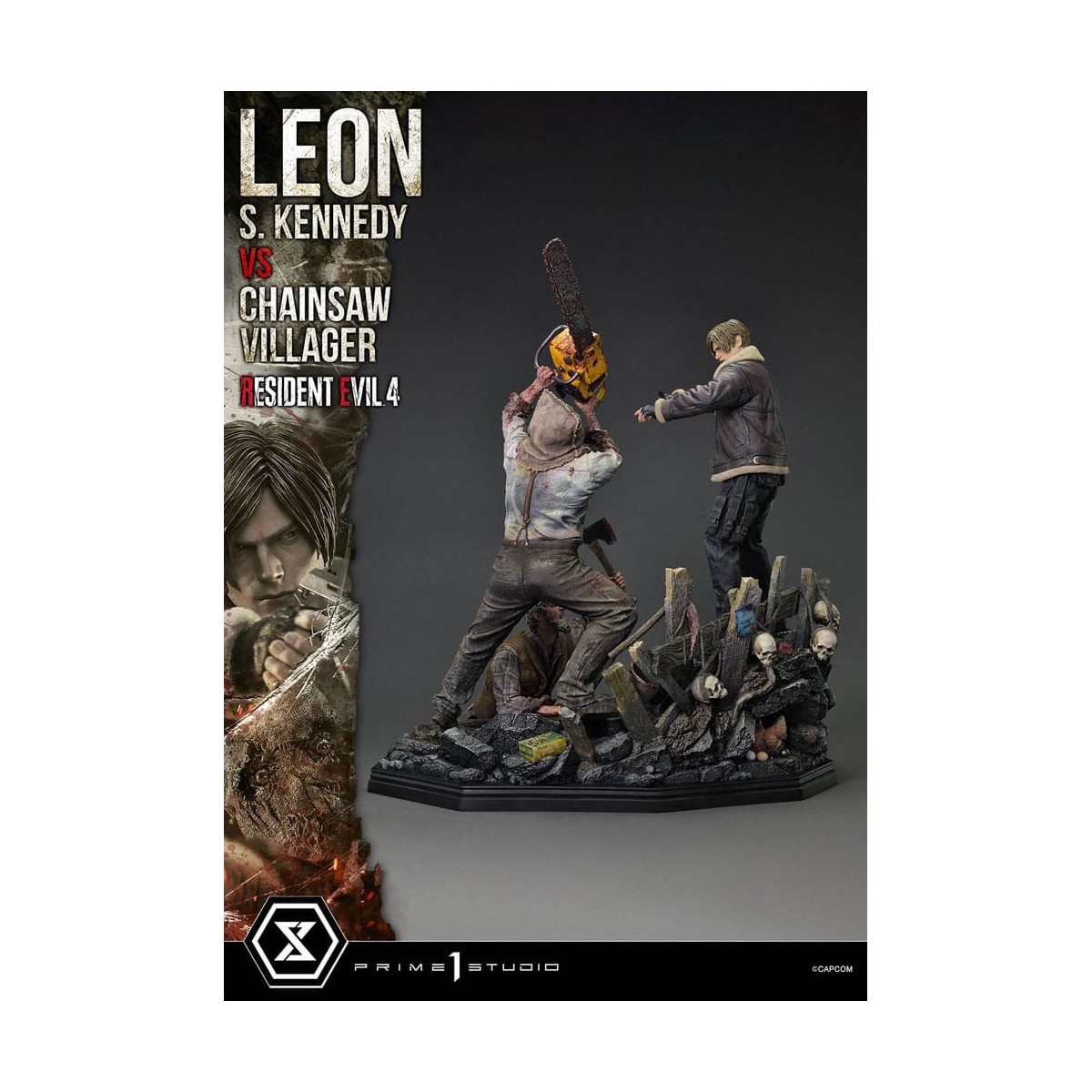 Prime 1 Studio - Resident Evil 4 Leon S. Kennedy vs. Chainsaw Villager Bonus Ver. - Serie Ultimate Premium Masterline 1/4