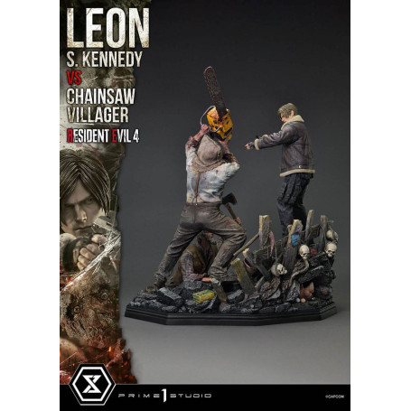 Prime 1 Studio - Resident Evil 4 Leon S. Kennedy vs. Chainsaw Villager Bonus Ver. - Serie Ultimate Premium Masterline 1/4