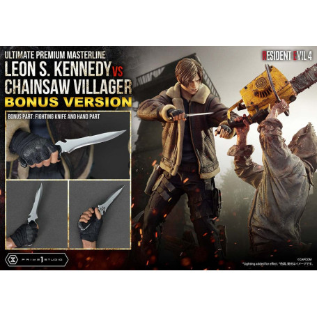 Prime 1 Studio - Resident Evil 4 Leon S. Kennedy vs. Chainsaw Villager Bonus Ver. - Serie Ultimate Premium Masterline 1/4
