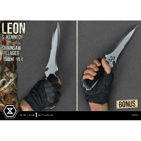 Prime 1 Studio - Resident Evil 4 Leon S. Kennedy vs. Chainsaw Villager Bonus Ver. - Serie Ultimate Premium Masterline 1/4