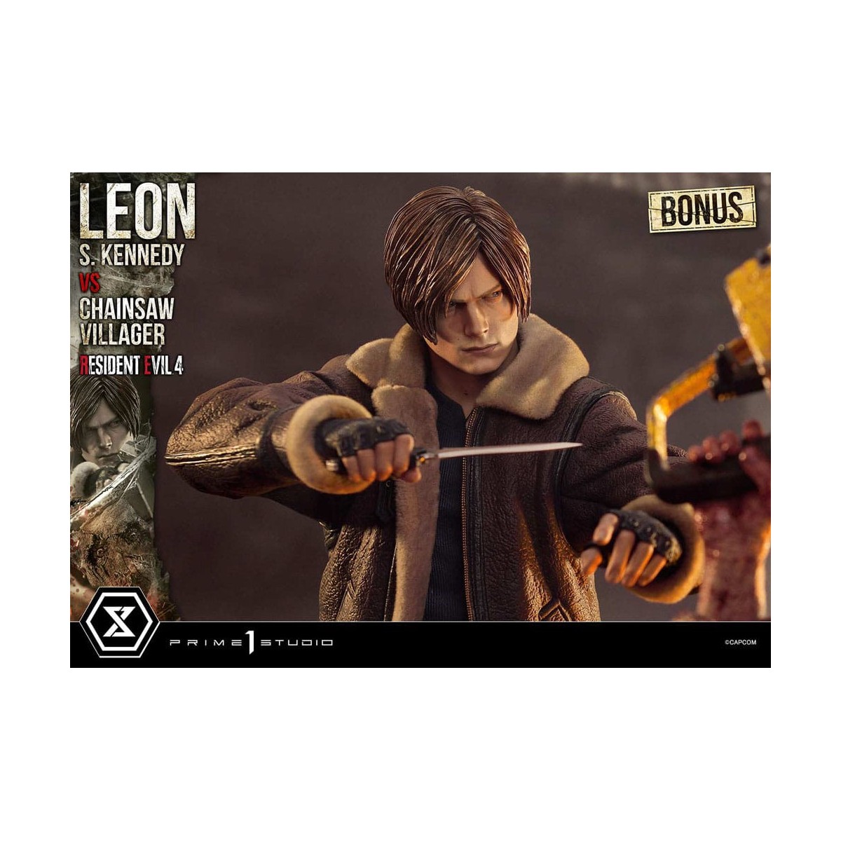 Prime 1 Studio - Resident Evil 4 Leon S. Kennedy vs. Chainsaw Villager Bonus Ver. - Serie Ultimate Premium Masterline 1/4