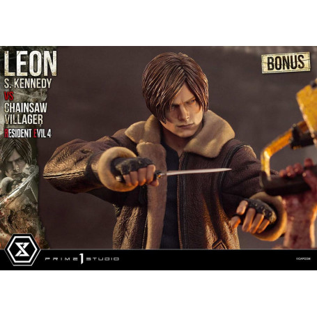 Prime 1 Studio - Resident Evil 4 Leon S. Kennedy vs. Chainsaw Villager Bonus Ver. - Serie Ultimate Premium Masterline 1/4